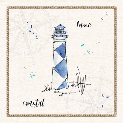 Framed Coastal Buoys IV Coastal Print