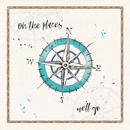 Framed Coastal Buoys V Go Print