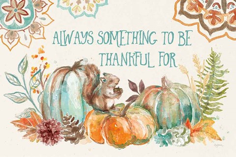 Framed Autumn Friends I Print