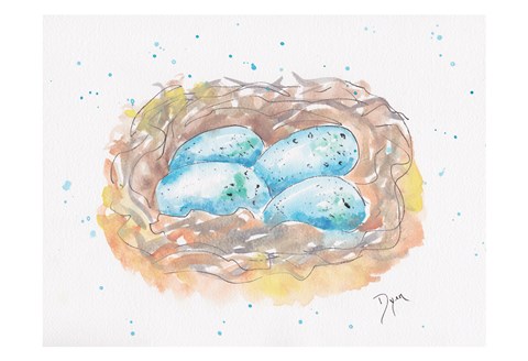 Framed Aqua Eggs Print