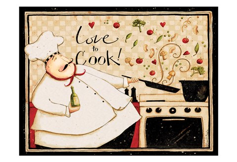 Framed Love To Cook Print