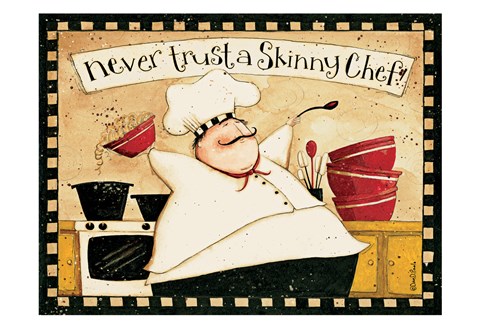 Framed Never Trust Skinny Chef Print