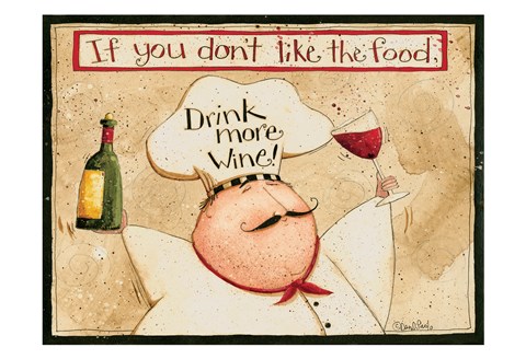 Framed Drink More Wine Print