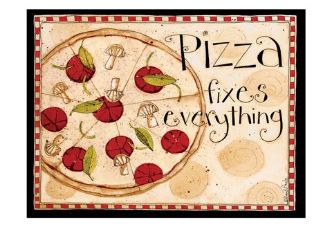 Framed Pizza Fixes Everything Print