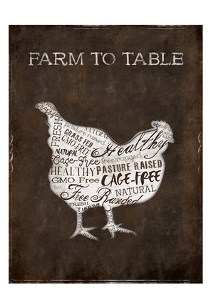 Framed Farm To Table Chicken Print