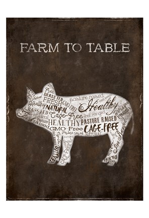 Framed Farm To Table Cow Print