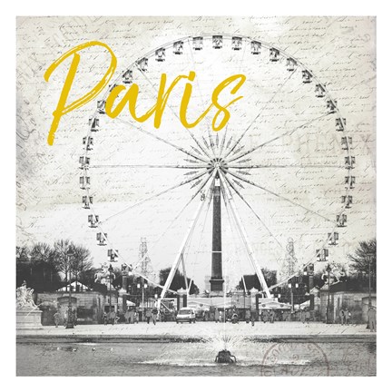 Framed Roue De Paris Yellow Print