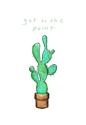 Framed Get To The Point Cactus Print