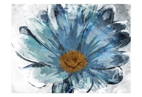Framed Sketched Blue Flower Print