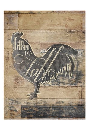 Framed Farm To Table Rooster Print