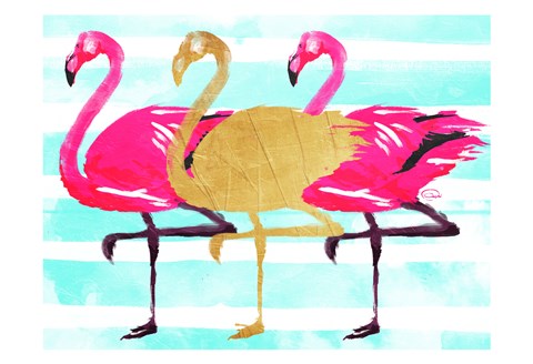 Framed Flamingo Gold Print