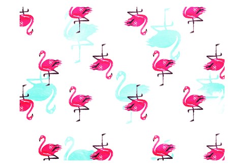 Framed Flamingo Pattern Print