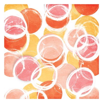 Framed Circular Abstract Blush Orange Print