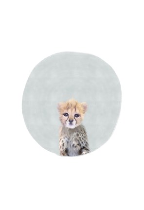 Framed Baby Cheetah Circle Print