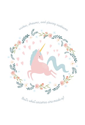 Framed Wishes Dreams Unicorn Print