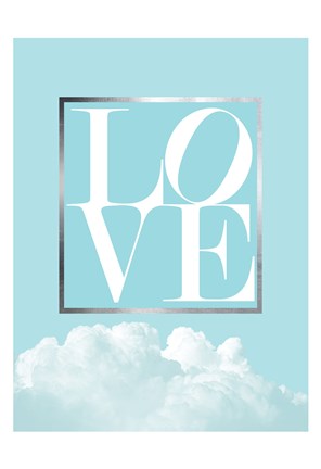 Framed Love Joy Geo Turquoise 1 Print