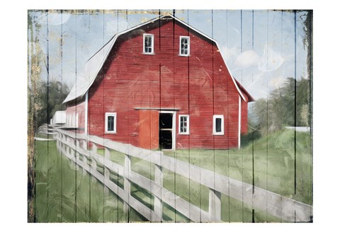 Framed Red Barn Look Out Print