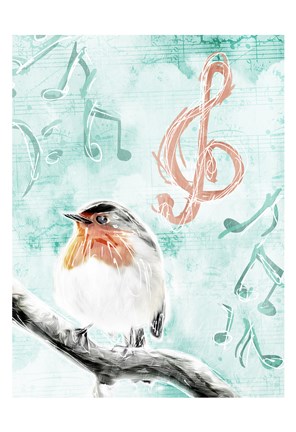 Framed Music Bird Mate Print