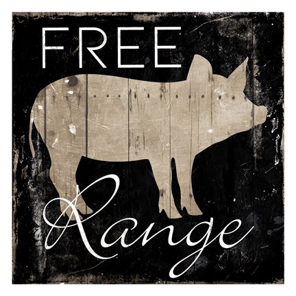 Framed Free Range Pig Print