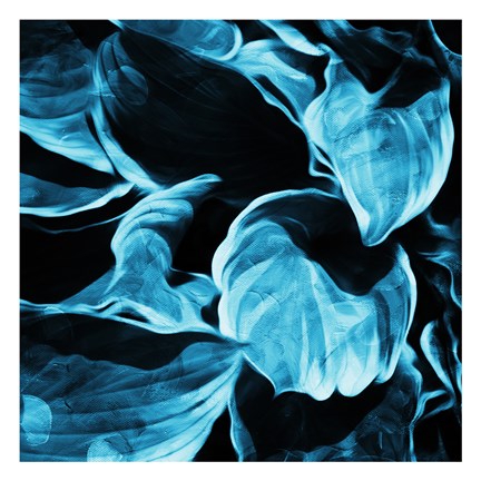 Framed Blue Hue Leaves Two Print