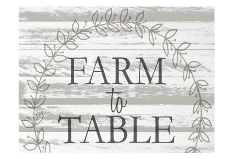 Framed Farm to Table Wreath Print