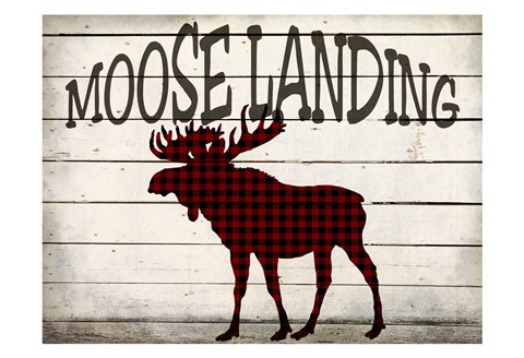 Framed Moose Landing Print
