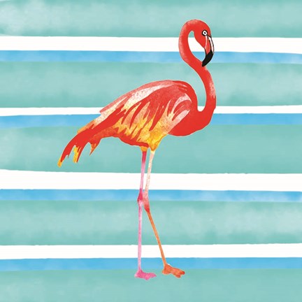 Framed Tropical Life Flamingo II Print
