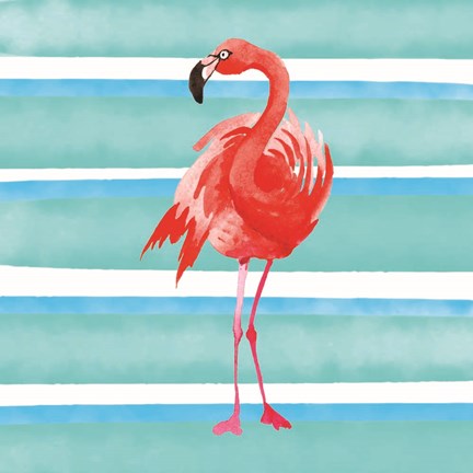 Framed Tropical Life Flamingo III Print
