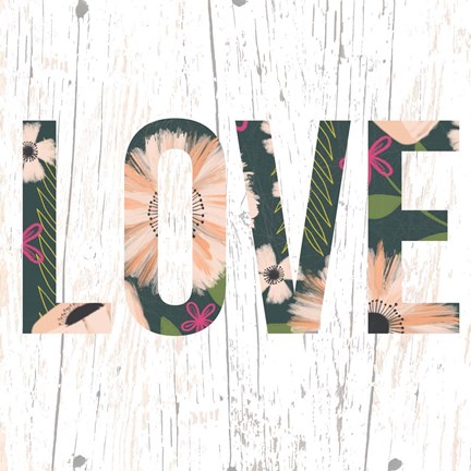 Framed Floral Love Print