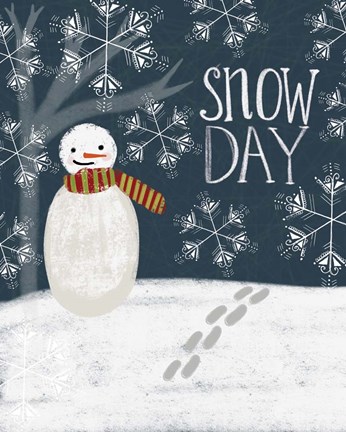 Framed Snowday Snowman Print