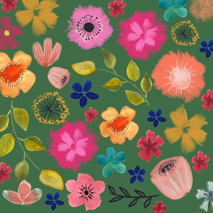 Framed Green Floral Print