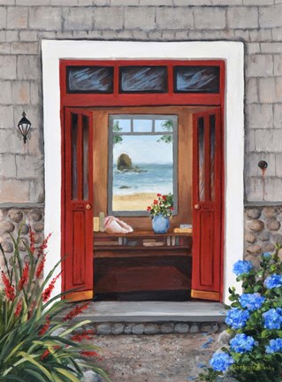 Framed Beach House Entry Print