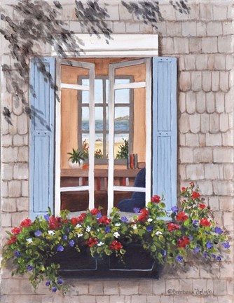 Framed Beach House Window Print