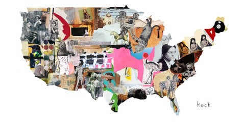 Framed US Map Print