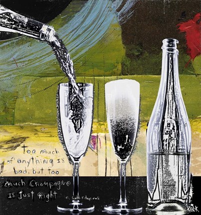 Framed Champagne and Glasses Print