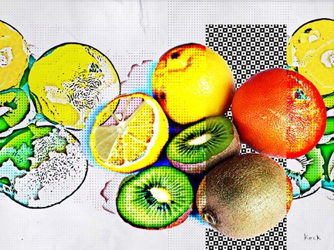 Framed Fruit I Print