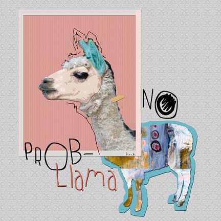 Framed No Prob Llama Print