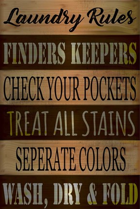 Framed Laundry Rules Print