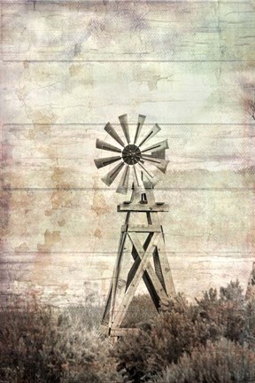 Framed Windmill Silent Print