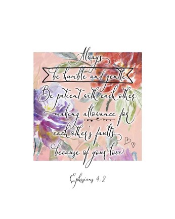 Framed Ephesians 4-2 Box Floral Print