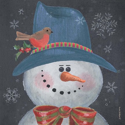Framed Christmas Snowman Print