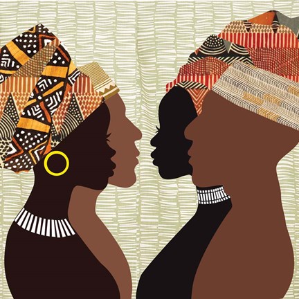 Framed African Men and Women III Print