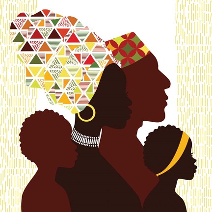 Framed African Family Print