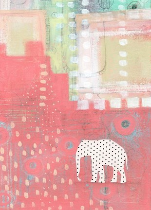 Framed Polka Dot Elephant Print