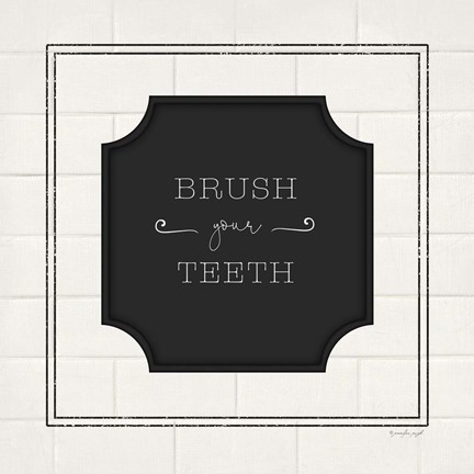 Framed Brush Your Teeth Print