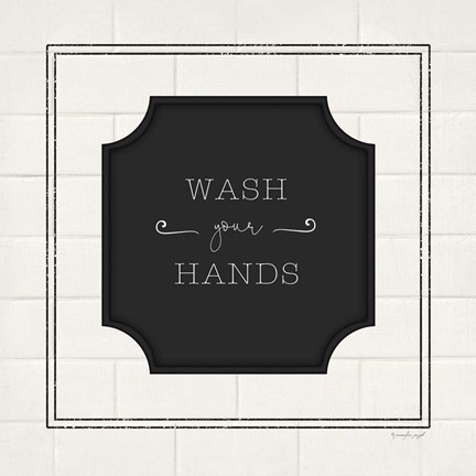 Framed Wash Your Hands Print