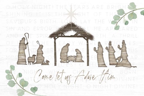 Framed Come Let Us Adore Him Print