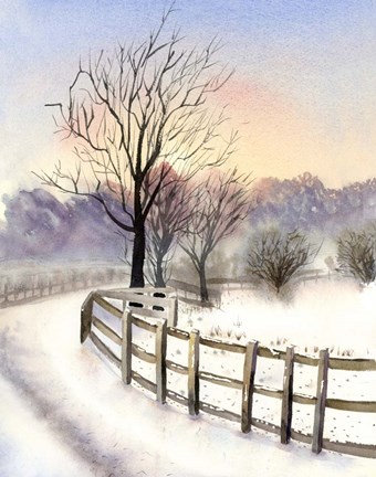 Framed Winter Scene Print