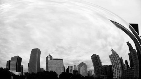 Framed City Reflection Print