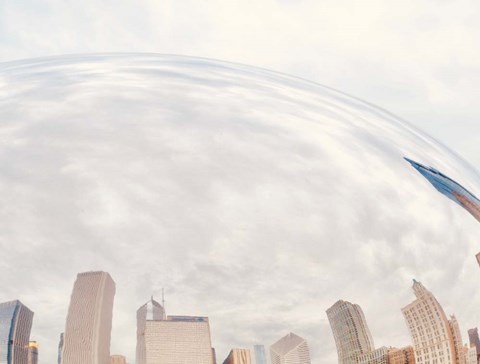 Framed City Reflection II Print